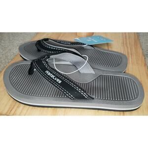 WateLves Flip-Flops Thong Sandals Beach Light Kids Size 4 Comfortable Blk/Grey